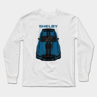 Ford Mustang Shelby GT500 2020-2021 - Ford Performance Blue - Black Stripes Long Sleeve T-Shirt